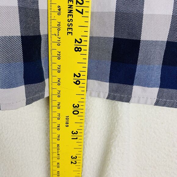 JARED LANG Women's Blue White Plaid Long Sleeve Button Down 100% Cotton Shirt XL - Picture 9 of 9